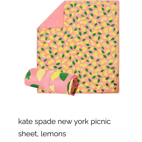 KATE SPADE new york picnic sheet, lemons, 100% polyester, 60”x54” NWT - Picture 7 of 15